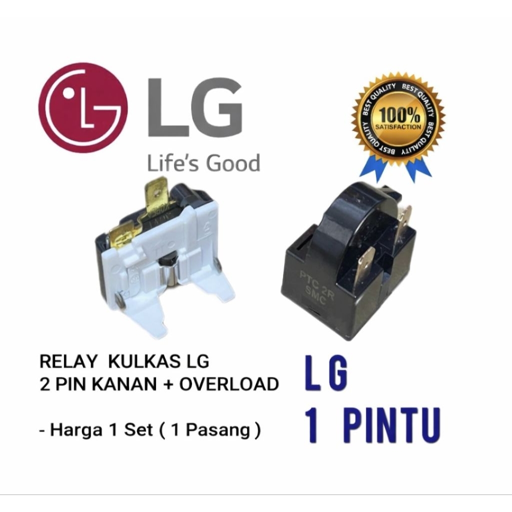 Relay Ptc 2 Pin Kanan Kulkas LG 1 Pintu Relay ptc + Overload kulkas