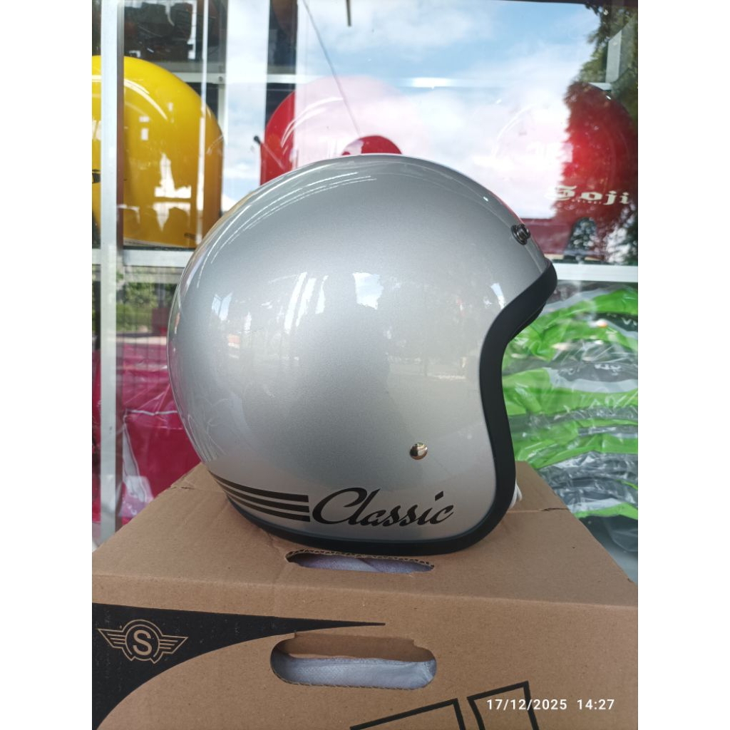 Helm Bogo Classic SOJI + Kaca-Helm Cewe/Cewe-Helm Viral-Helm Half Face