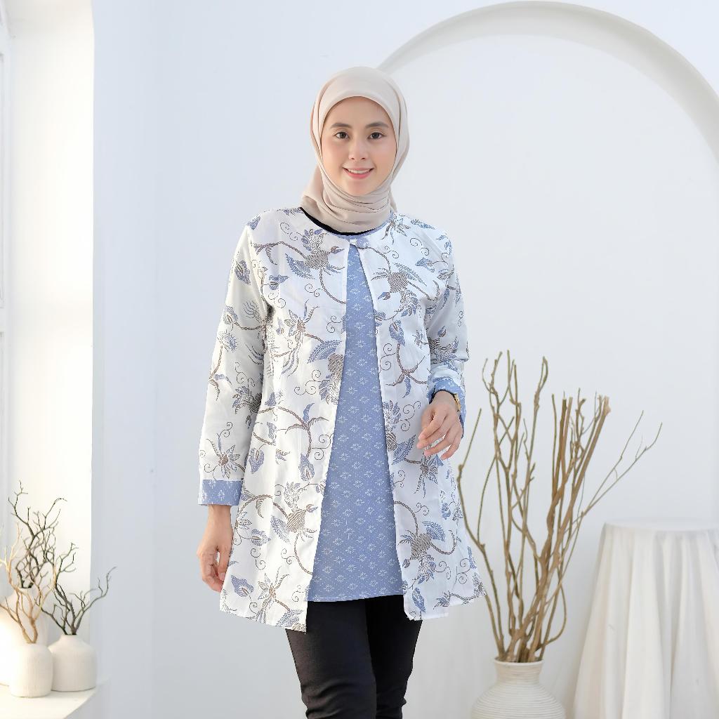 SHEILA - TUNIK BATIK BOLERO LENGAN PANJANG- ATASAN BATIK WANITA BOLERO TERBARU-BAHAN KATUN ADEM