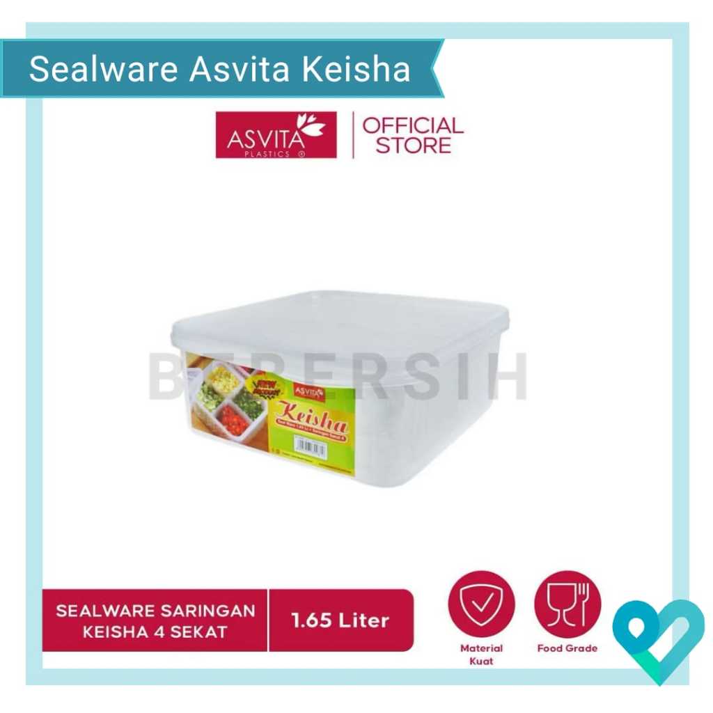 Sealware Asvita Keisha Saringan 1.65Lt/ Kotak Penyimpanan Sekat Saringan Sayur Buah Asvita