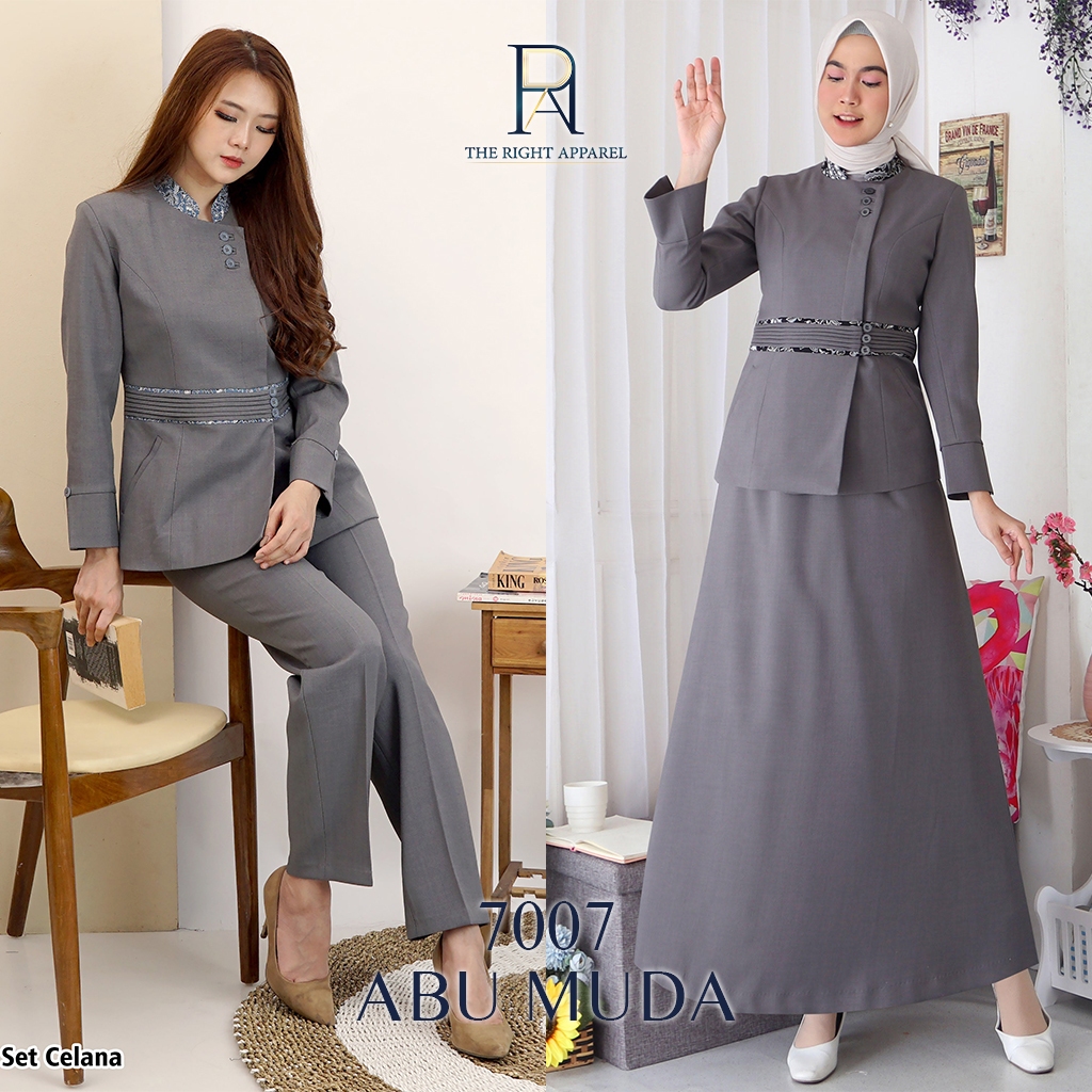 Blazer Seragam Wanita Jas Formal Kerah Mandarin Shanghai Lengan Panjang Kancing Samping dengan Detai