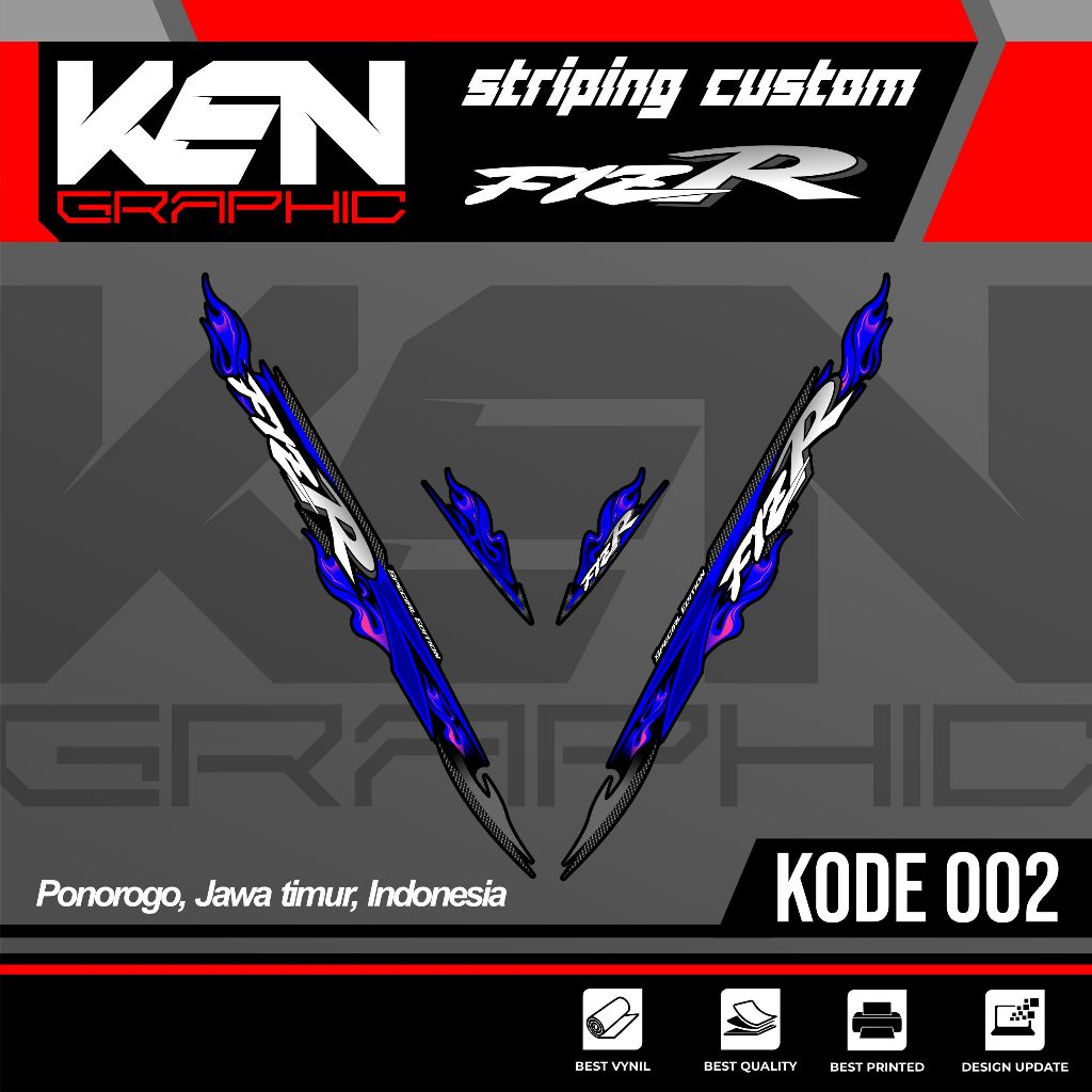 STICKER MOTOR YAMAHA FIZ R/DECAL FIZ R/DECAL VARIASI FIZ/KODE 002