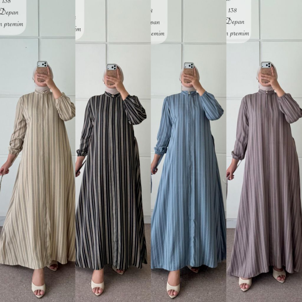 GAMIS ANISA/MILEA DRESS/GAMIS RAYON PREMIUM/GAMIS MOTIF SALUR/GAMIS RAYON GARIS