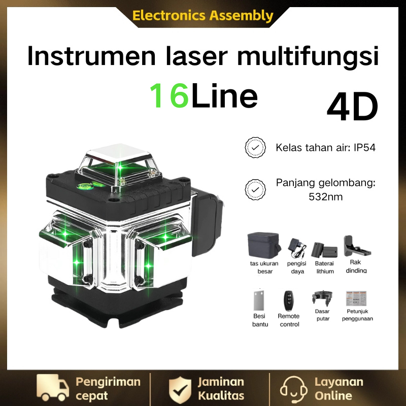 COD 4D 16 Line Laser Level Mesin Self Digital Meteran Laser Multifungsi Level Waterpass Laser