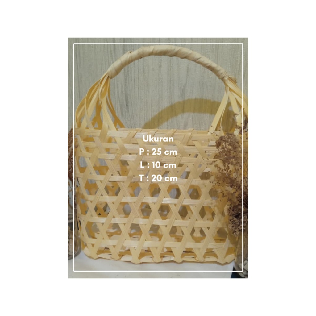 Tas Anyaman Bambu, tas bambu keranjang buah bambu, tas Hampers anyaman Hampers