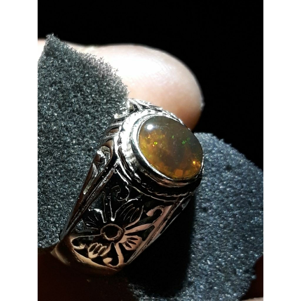 kalimaya banten jenis teh dan milki siap pake dimensi batu 5×6 ring size 7