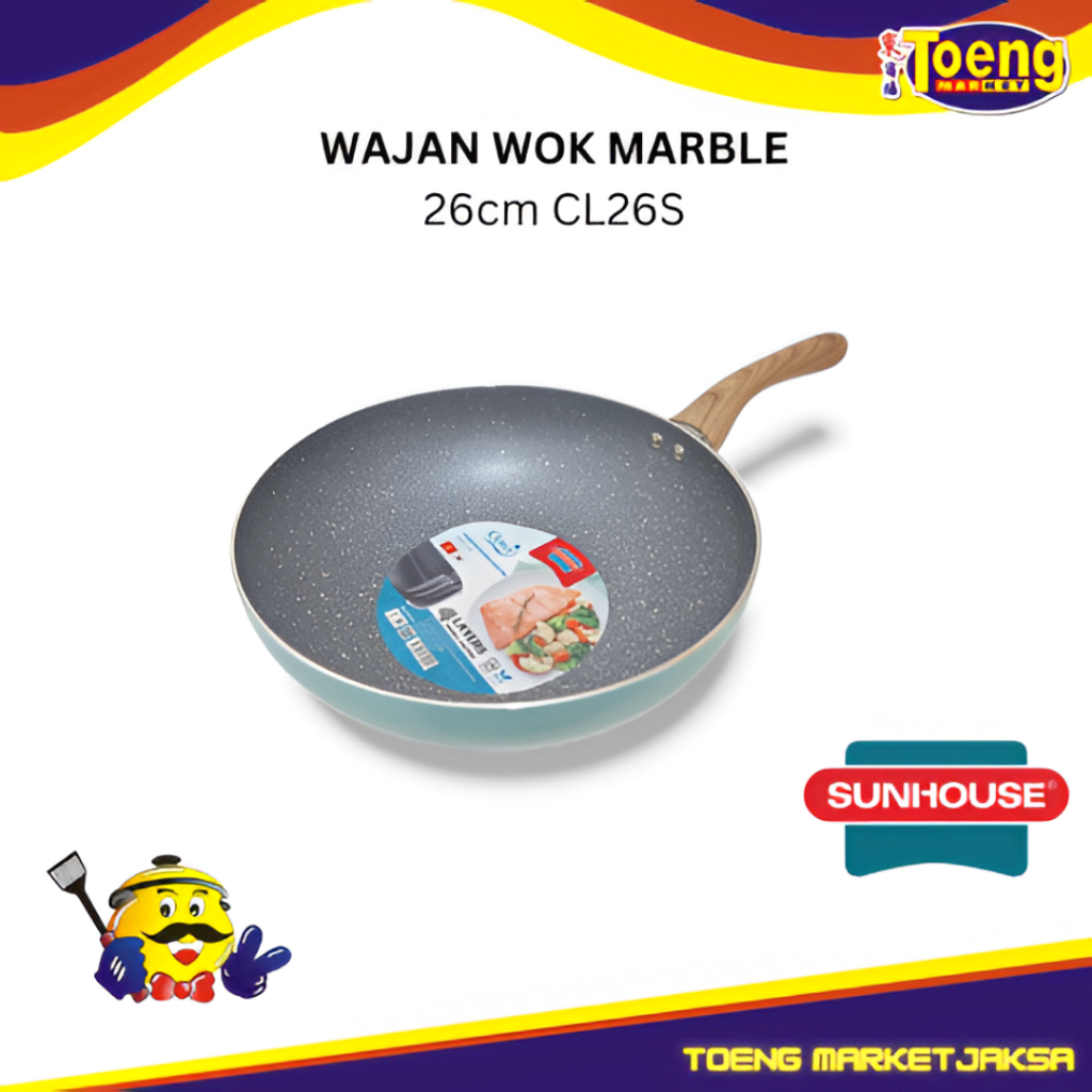 Wajan Penggorengan Marble -CLOVER MARBLE DEEP PAN 26cm CL26S SUNHOUSE