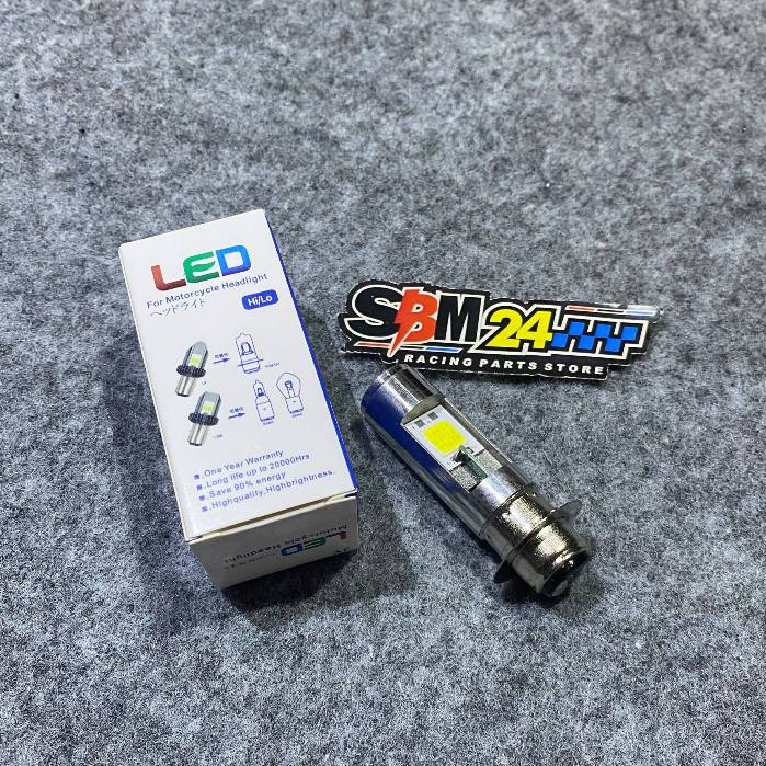 Lampu LED Utama Depan 2Led Motor Bebek DC Matic Soket H6 Led 2 Sisi PnP Putih Biru Ice Blue