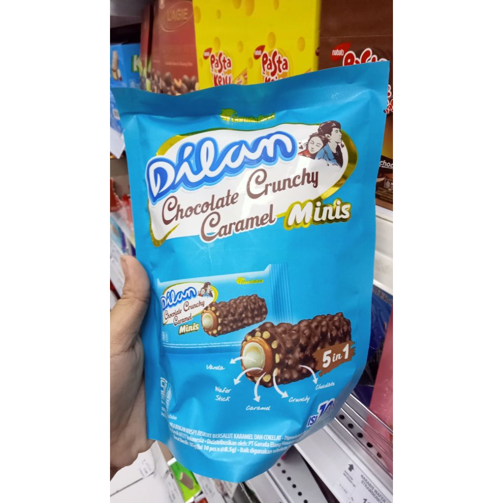 dilan bag mini pack wafer chocolate crunchy isi 10 pcs