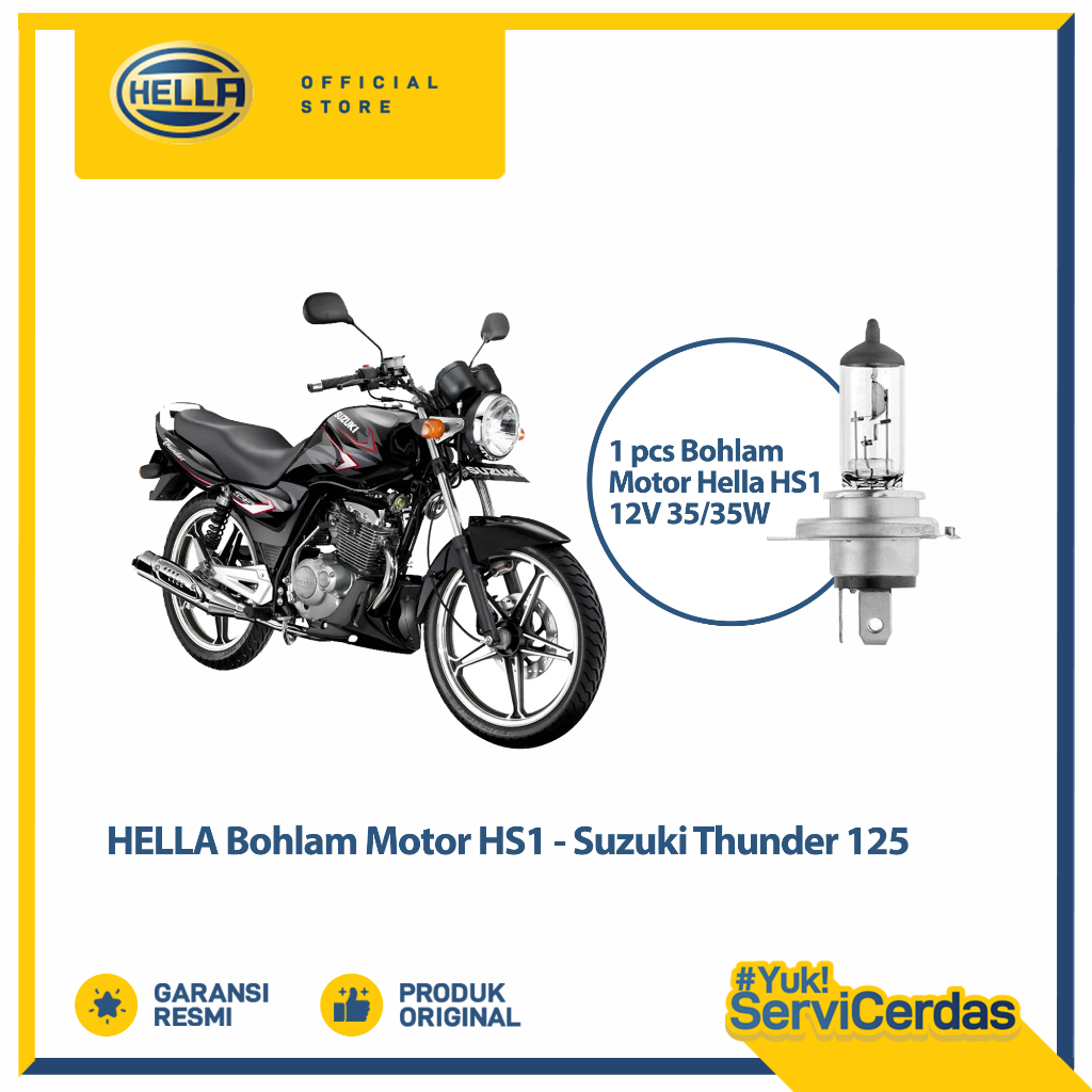 Bohlam Motor Hella Suzuki Thunder 125 HS1 12V 35/35W PX43T Standard - Lampu motor
