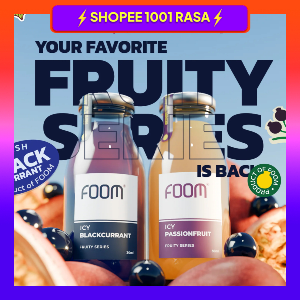 FOOM NEW SERIES FRUITY SALTNIC 30ML 100% AUTHENTIC BY FOOM LAB