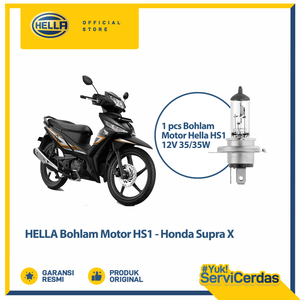 Bohlam Motor Hella Honda Supra X 125 HS1 12V 35/35W PX43T Standard - Lampu motor