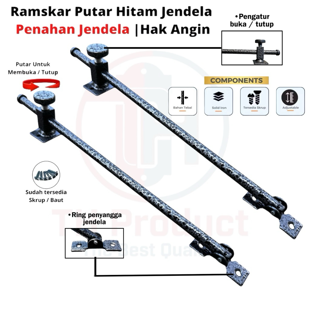 BTK Lamskar Ramskar Penahan Jendela Panjang 25cm
