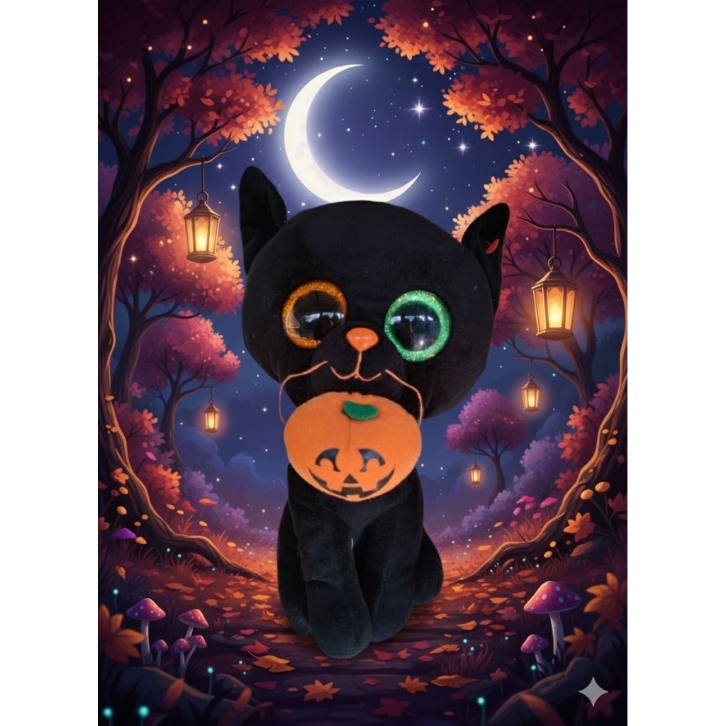 boneka kucing TY Halloween ori