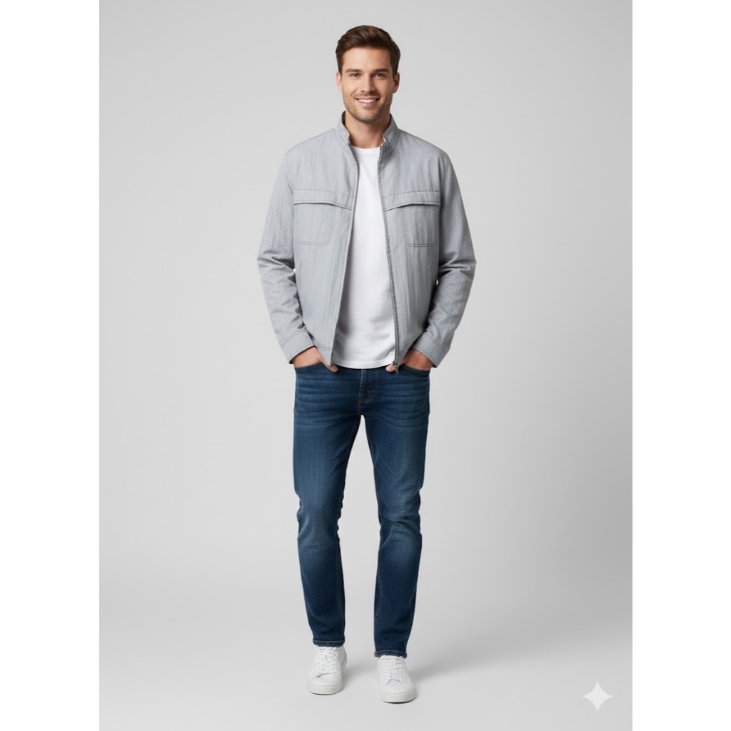 Jaket polos brand indian blue