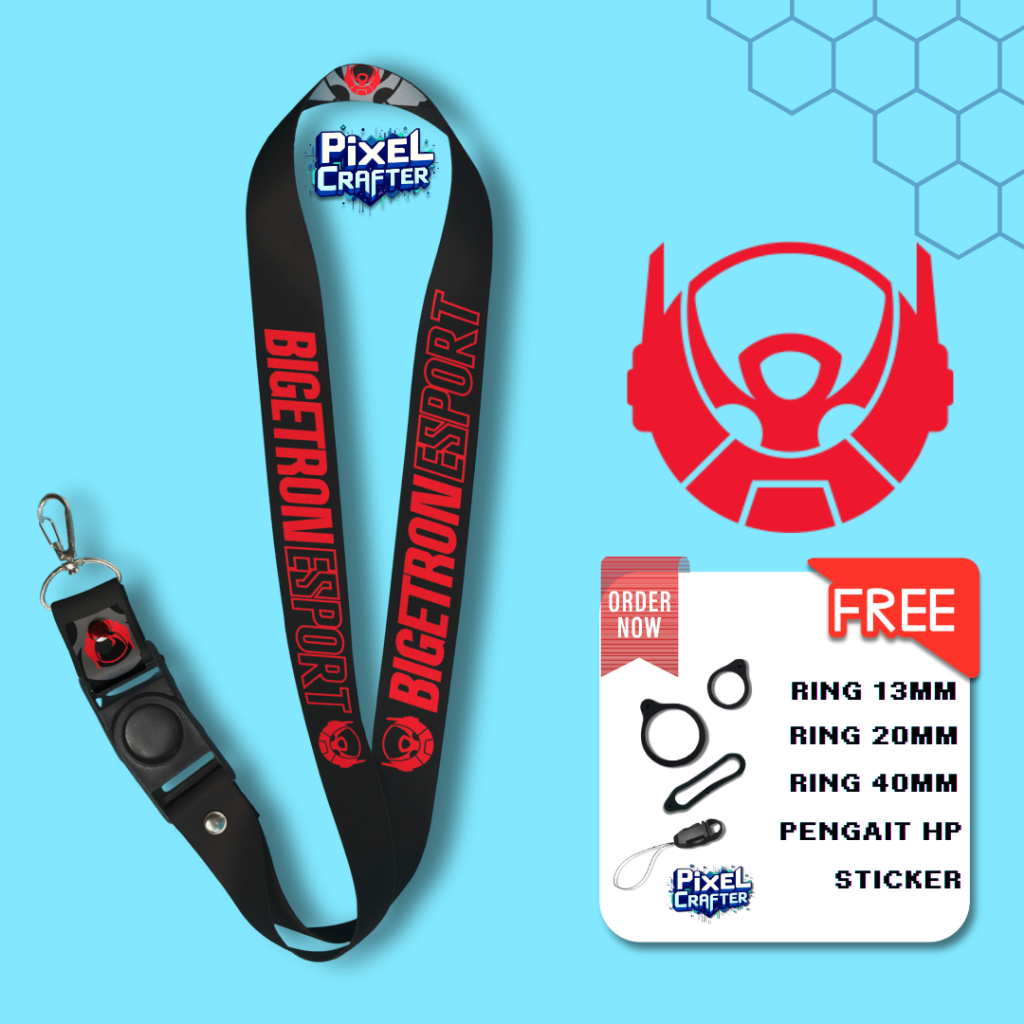 TALI LANYARD BTR BIGETRON ESPORT V1 GANTUNGAN HP / GANTUNGAN ID CARD / GANTUNGAN KUNCI