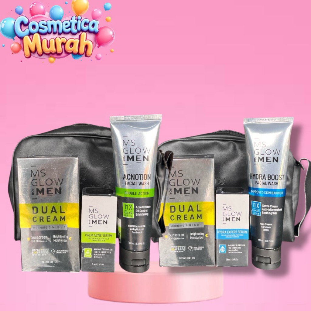 MS GLOW MEN paket perawatan wajah pria 3in1 basic skincare - ms glow
