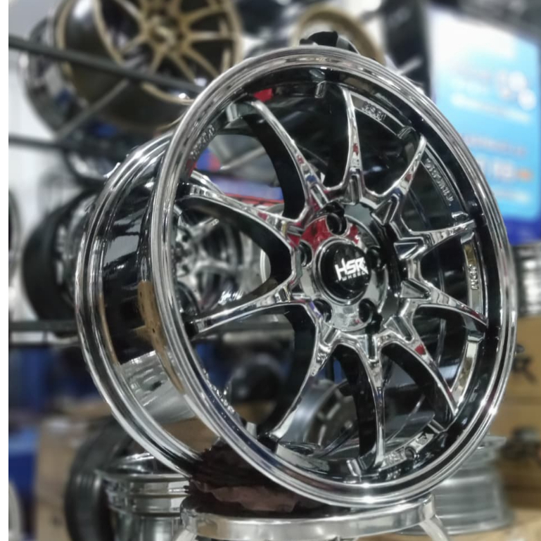 Velg HSR BOROKO SRD Ring 18 Luabng Baut 5 Warna Black Chrome