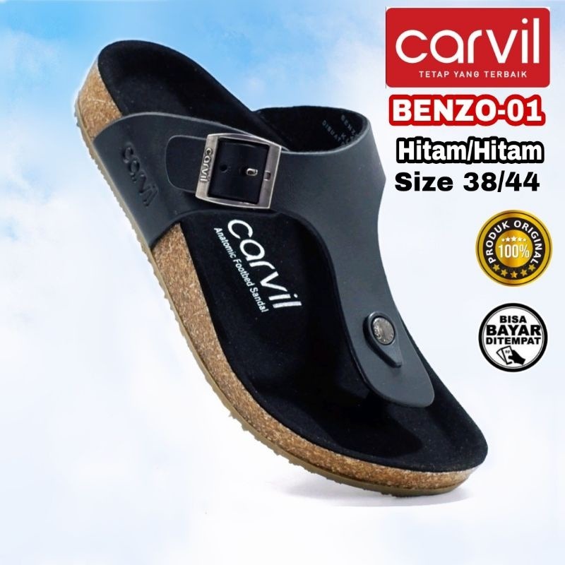 CARVIL Sandal Pria dan Wanita Casual Kulit Jepit Puyuh Unisex Nyaman dan Modis untuk Hiking Outdoor 
