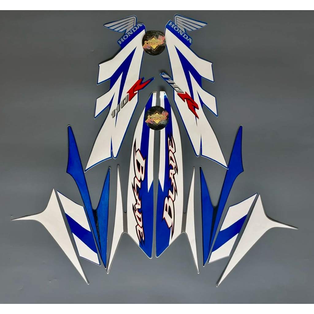 STRIPING STIKER BLADE R 110 2009 SILVER BIRU