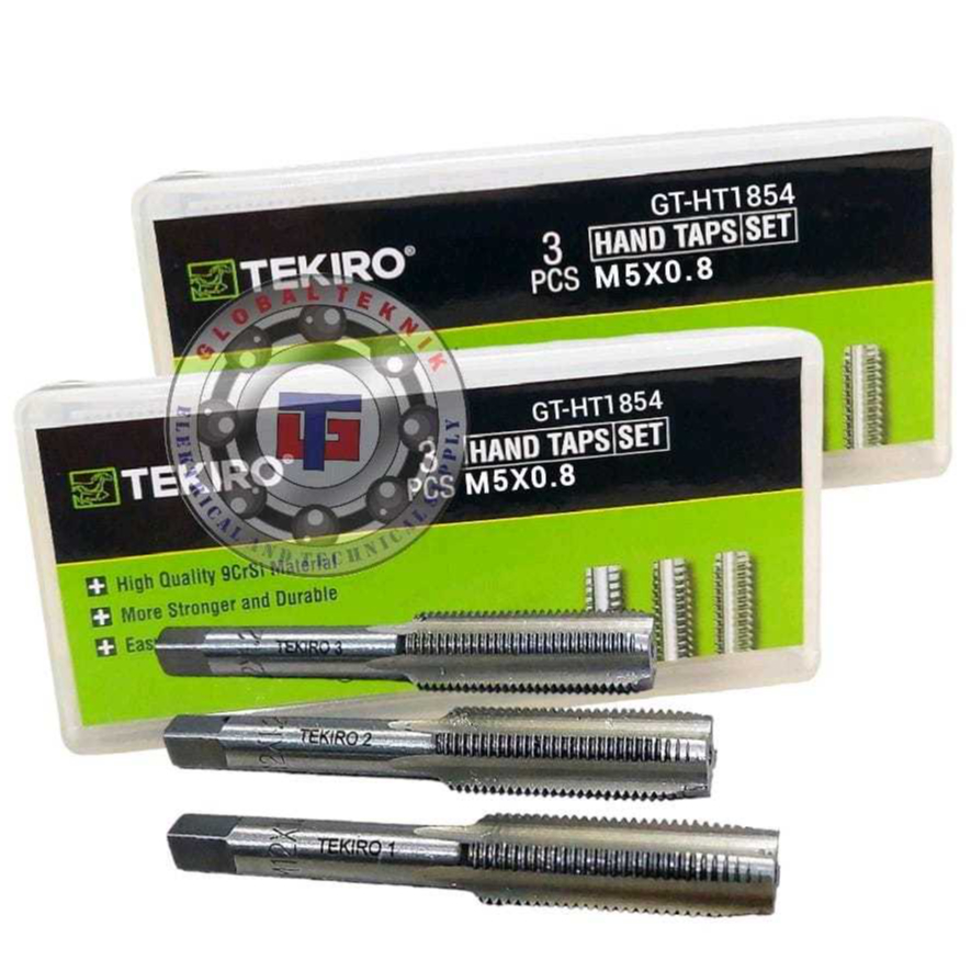 Hand Tap Set M5 X 0.8 mm 3 Pcs Tekiro - 1 Set Hand Tap M5x0.8 mm Tekiro