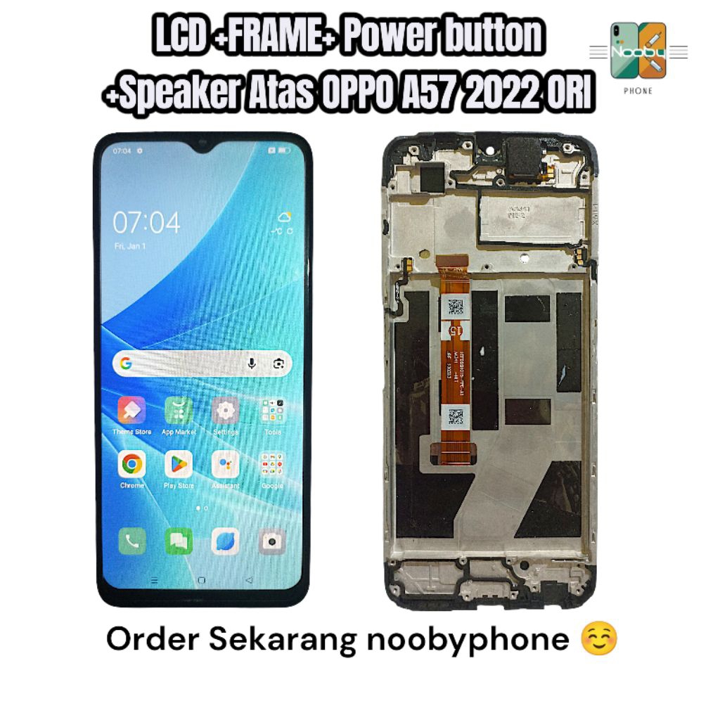 LCD+FRAME+ Power button Speaker Atas OPPO A57 2022 ORI second
