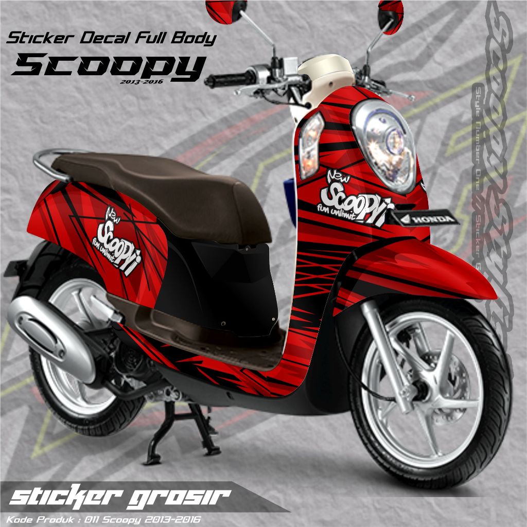 0119 Sticker Decal SCOOPY 2013-2015 FullBody Bebas Request Terbaru Bisa COD - Sticker variasi SCOOPY