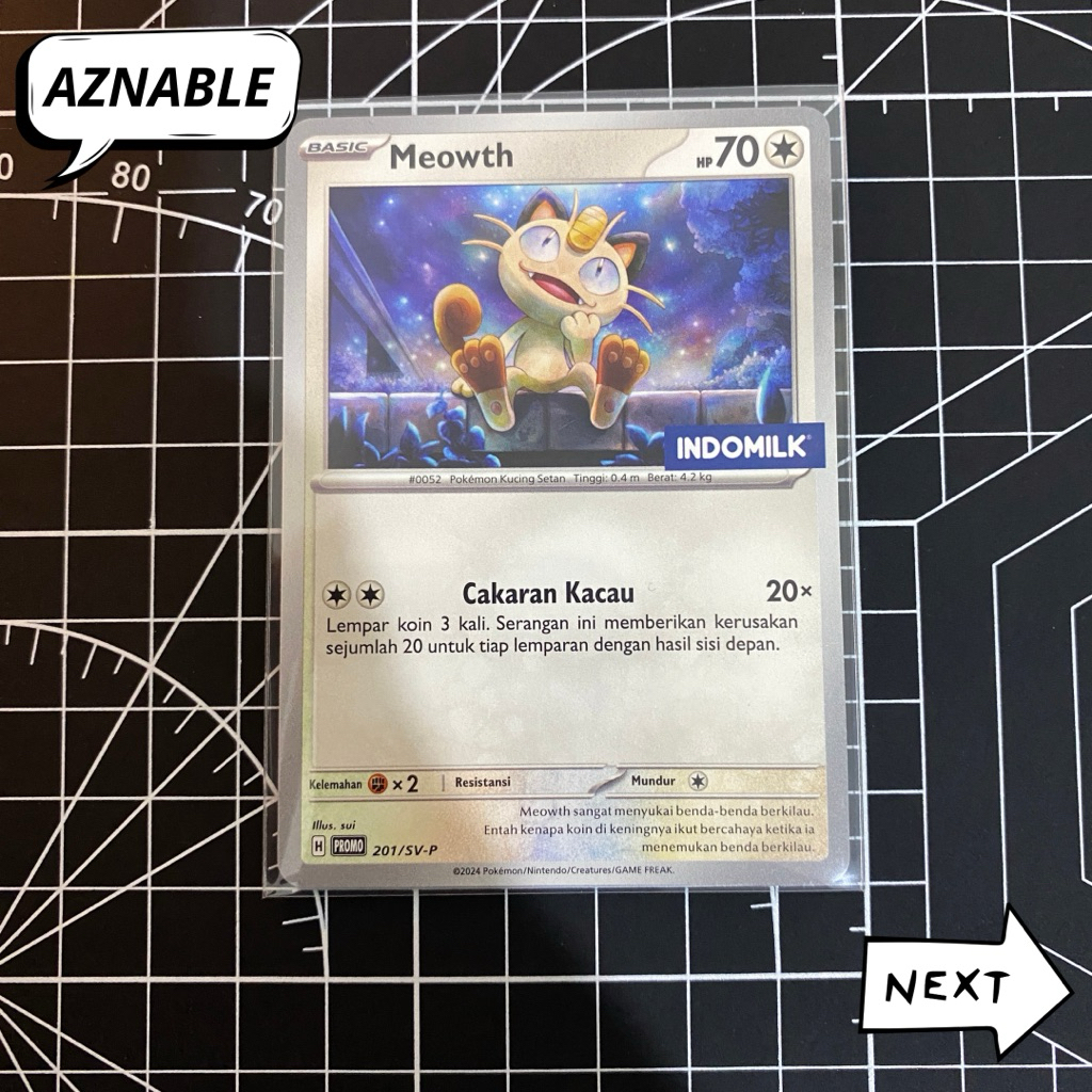 Kartu Promo Pokemon Indomilk | Meowth | Pokemon x Indomilk