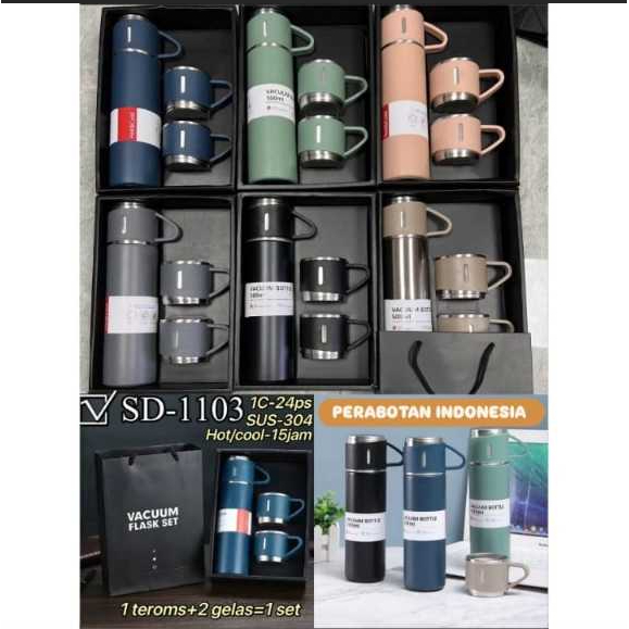 Thermos vaccum flask Gelas Cangkir Life Polos Non led suhu Botol Minum Stainless 500ML / thermos can