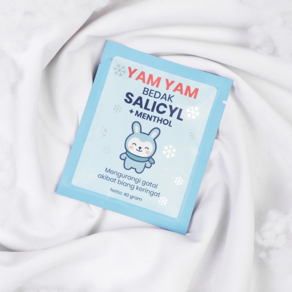 Yam Yam Bedak Salicyl + Menthol ( Sachet 40 gr), isi 12 sachet per pack