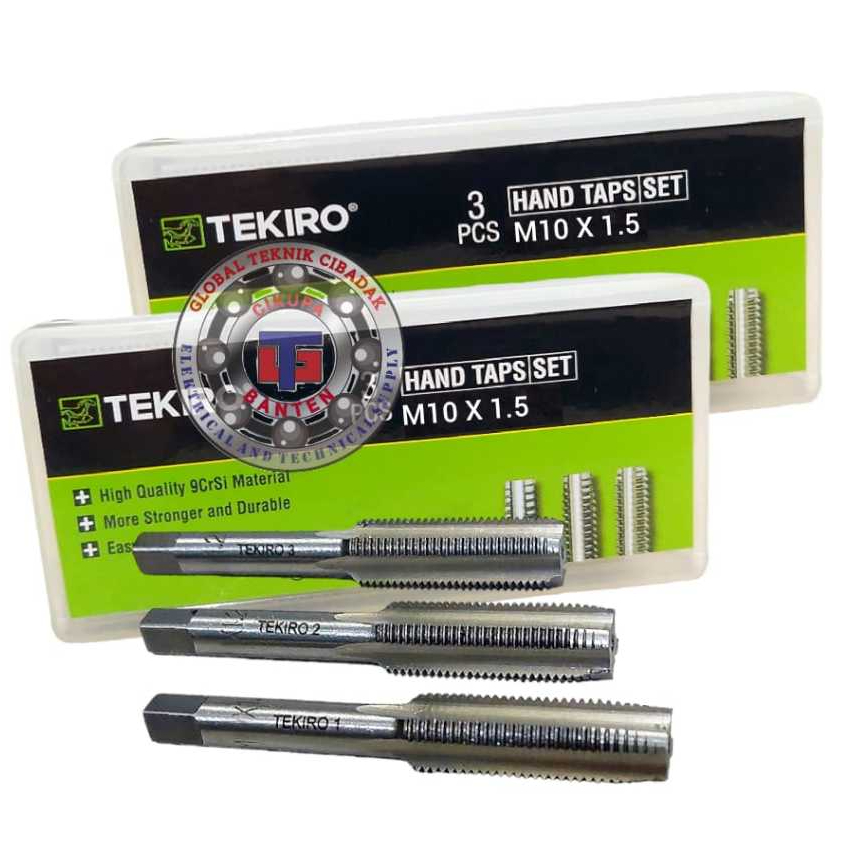 Hand Tap Set M10 X 1.5 mm 3 Pcs Tekiro - 1 Set Hand Tap M10x1.5 mm Tekiro