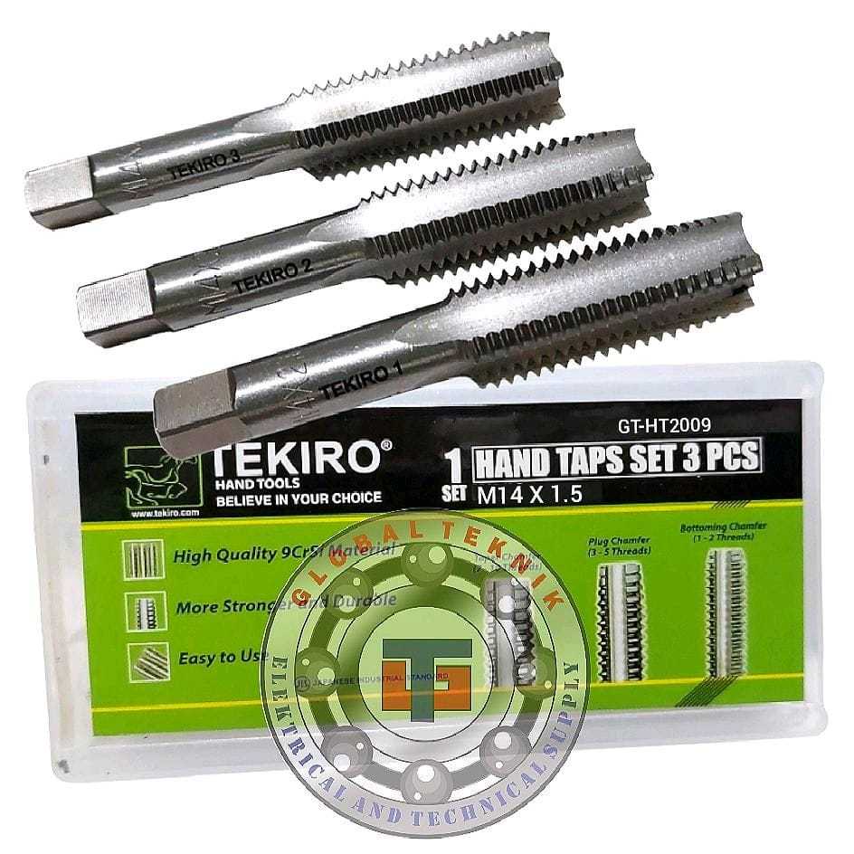 Hand Tap Set M14 X 1.5 mm 3 Pcs Tekiro - 1 Set Hand Tap M14x1.5 mm Tekiro