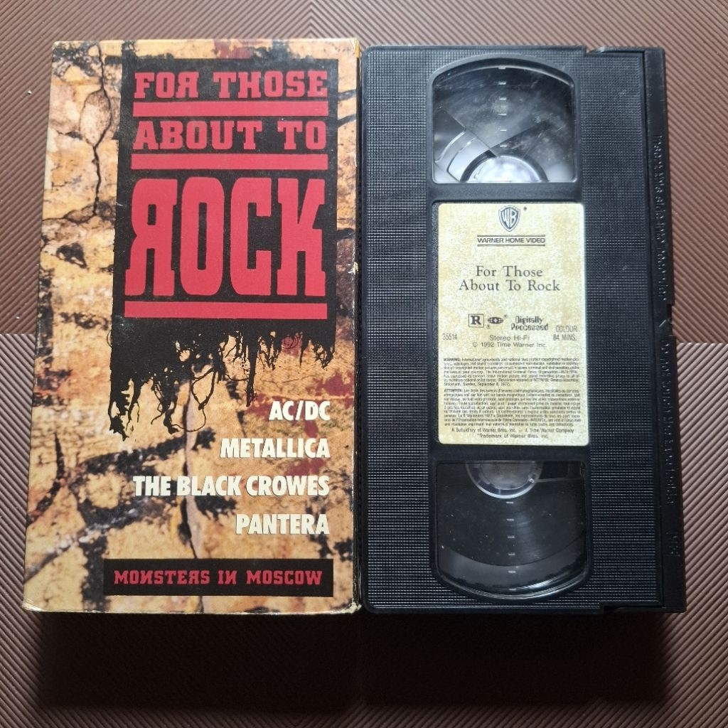 VHS Musik For Those About To Rock Live In Moscow ACDC , Metallica , Pantera Second Original