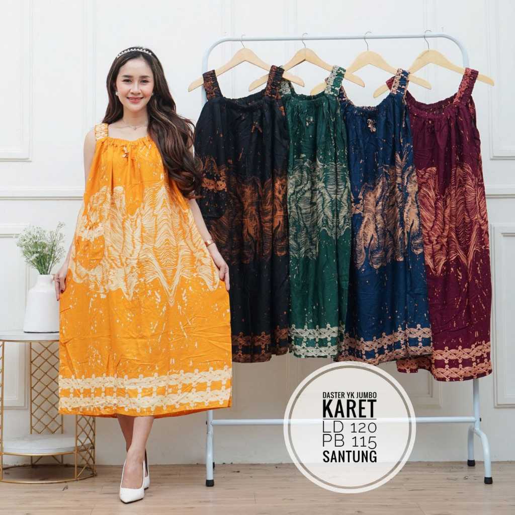 Daster Yukensi Jumbo Karet Rayon Tanpa Lengan Baju Tidur Dinas Malam