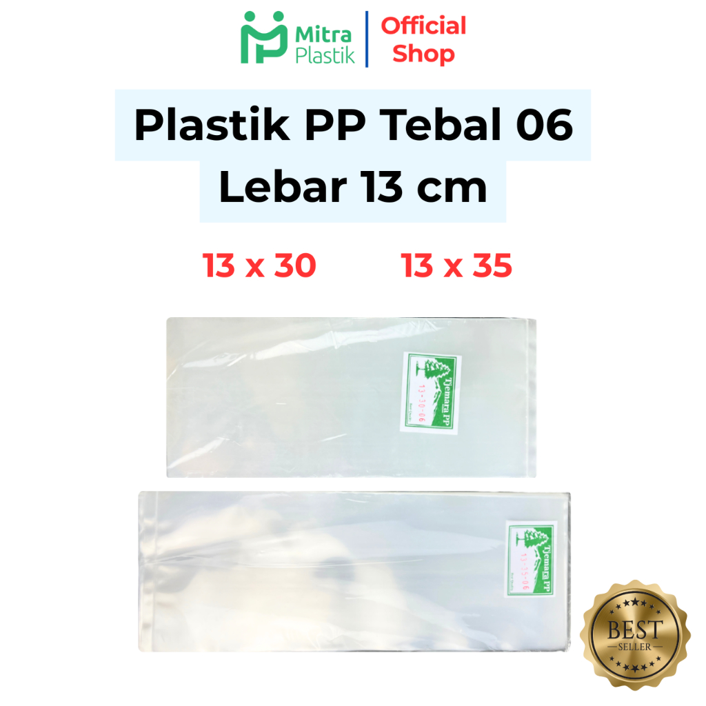 Plastik PP Lebar 13 Tebal 06 13x30 13x35 Kantong Bening Transparan