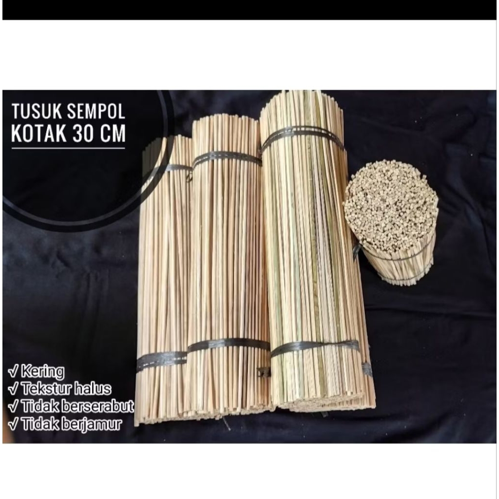 Tusuk Sate Bambu Tumpul 30 cm - 1 kg, Bersih, Tumpul, Tanpa Bau