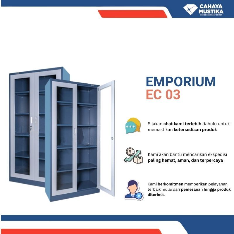 Jual Almari Baju Besi Plat/Almari Baju Minimalis/Almari Baju Kaca Murah Emporium EC 03 di Malang