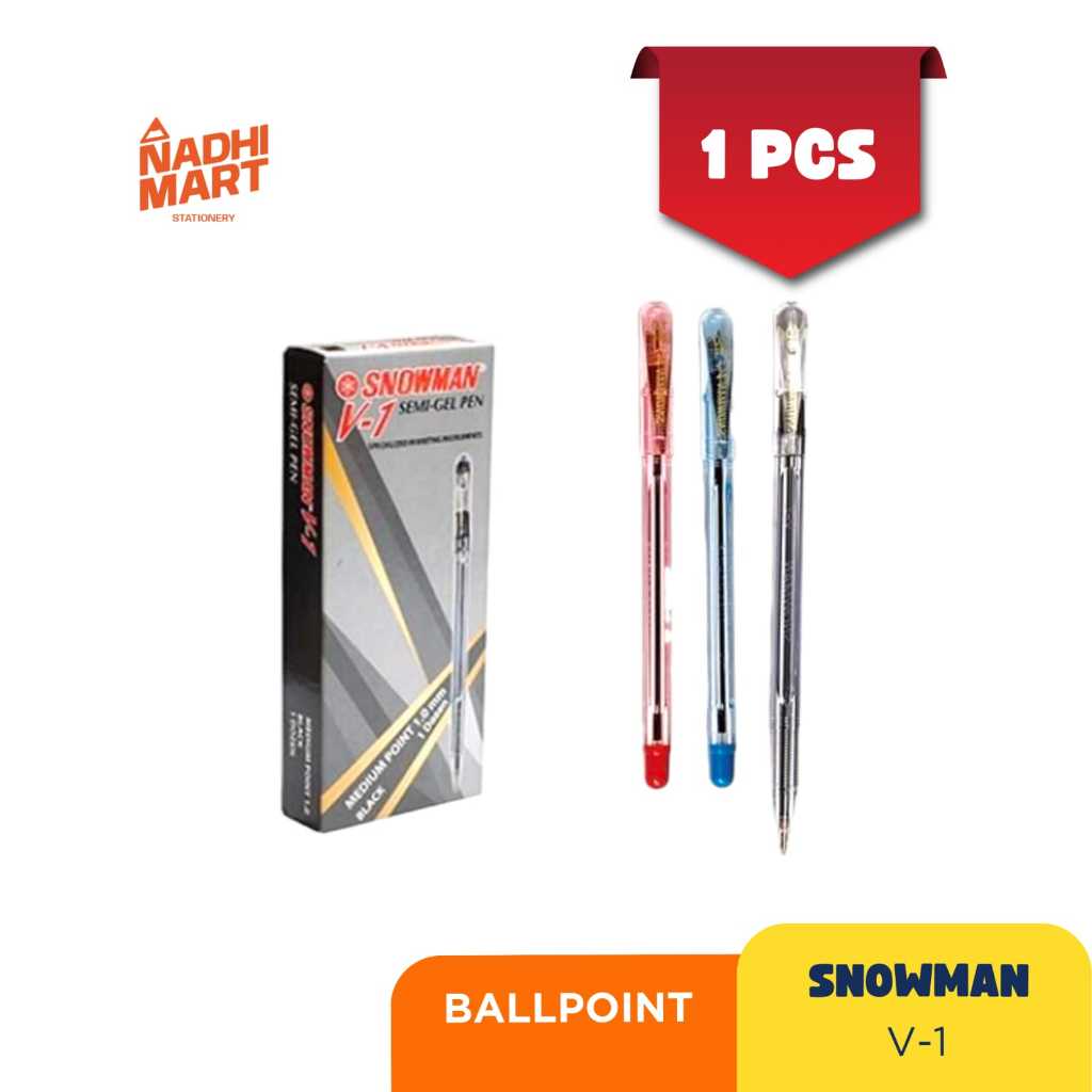 SNOWMAN PULPEN V1 / BOLPEN SNOWMAN V1 HITAM BOLPEN HITAM / BOLPEN SNOWMAN V1 / PULPEN SNOWMAN