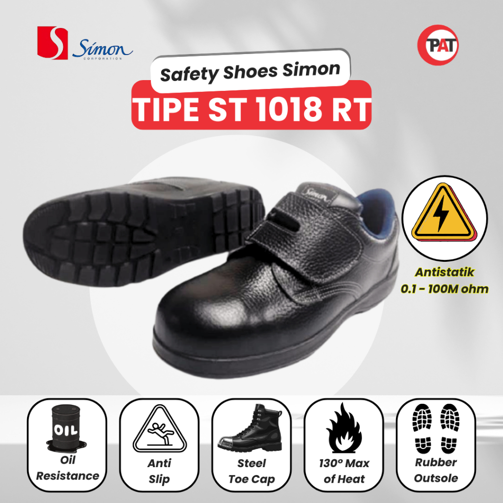 Sepatu Safety Simon ST1018 - RT Rubber Anti Static Safety Shoes