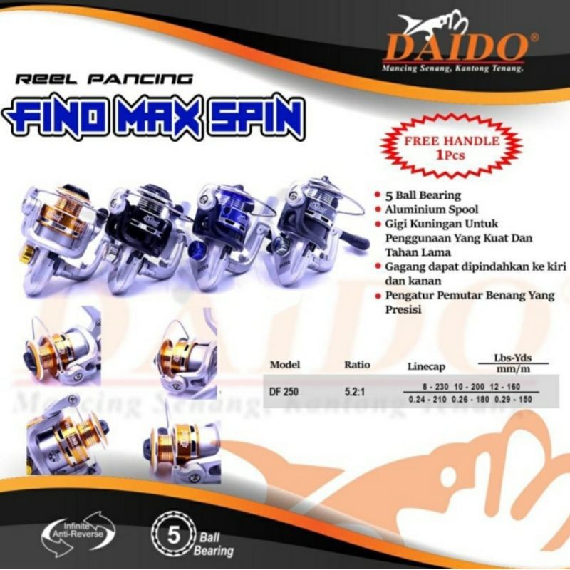 Reel Daido Fino Max Spin DF-250 (Grey/Blue)