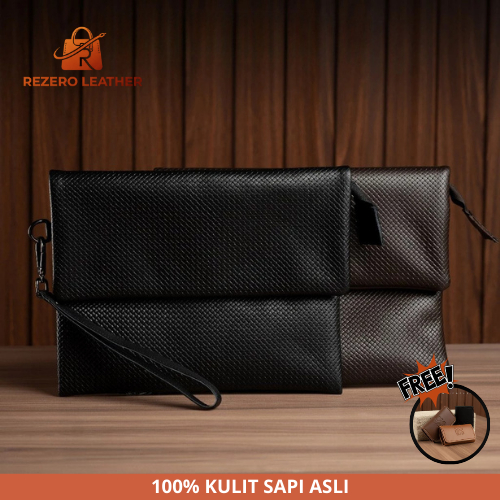 Hand Bag Pria Kulit Sapi Asli cowok Clutch Original Branded Tas Tangan Pria Reven Dewa Handbag