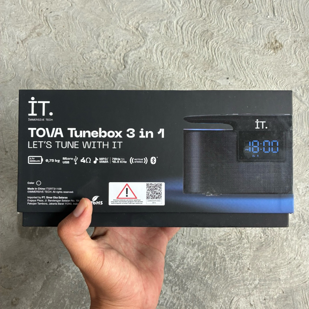 SPEAKER BLUETOOTH WIRELESS IT TOVA TUNEBOX 3 IN 1 ORIGINAL GARANSI RESMI