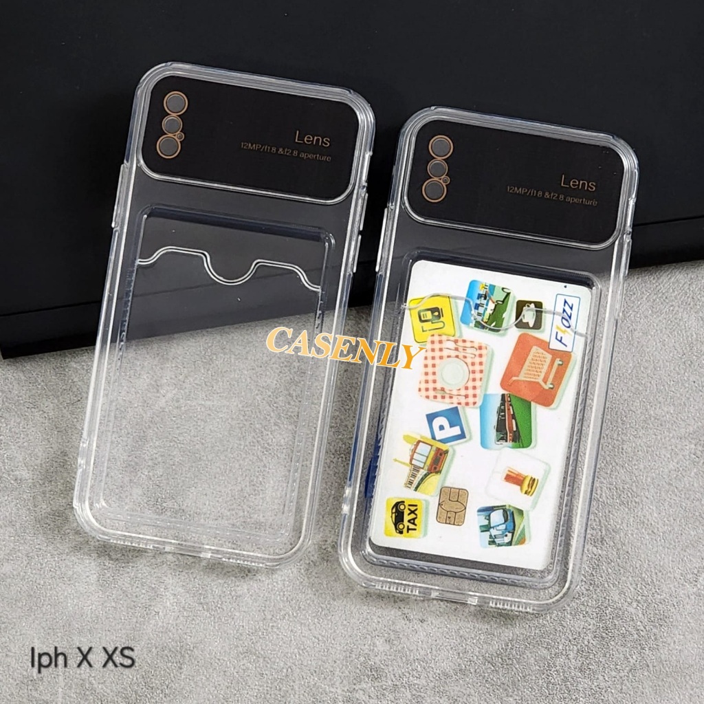 Case iPhone X iPhone XS iPhone XR iPhone XS Max Clear Card Big Lens Slot Kartu Bening Case