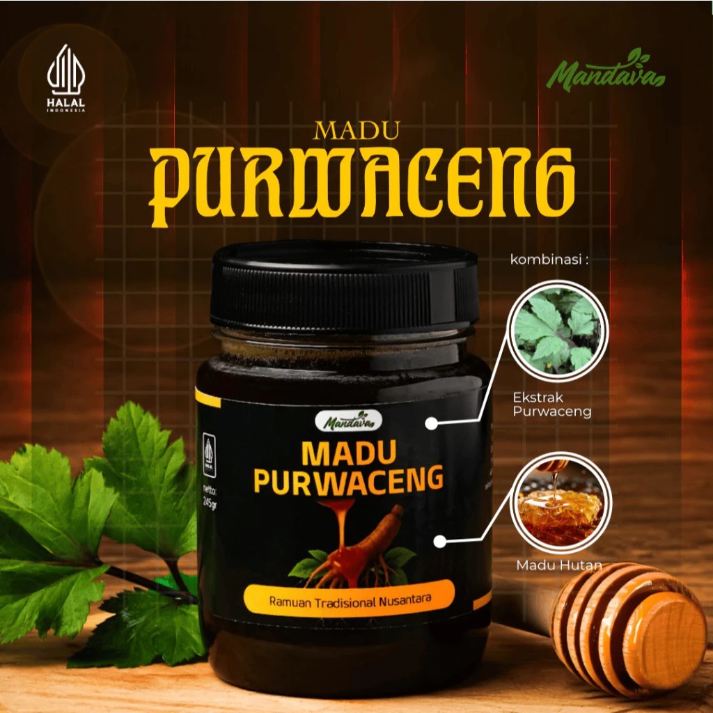 madu purwaceng kombinasi ekstrak purwaceng & madu asli 245 ML kombinasi alami manfaat alami