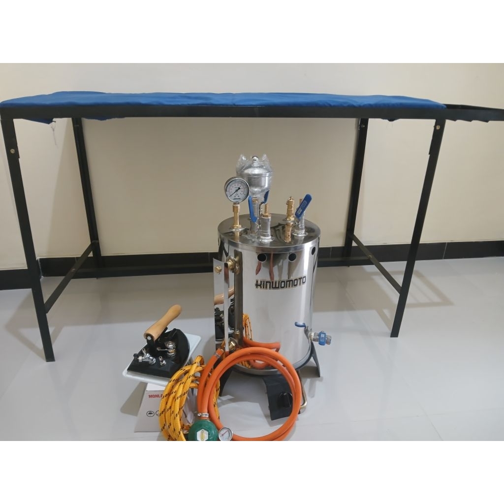 boiler setrika uap 7 ltr lengkap dengan meja