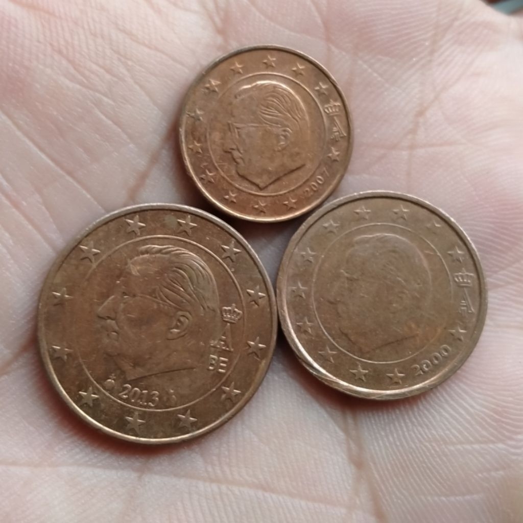 Set Koin Belgia Euro 1 - 2 - 5 cents 3 keping