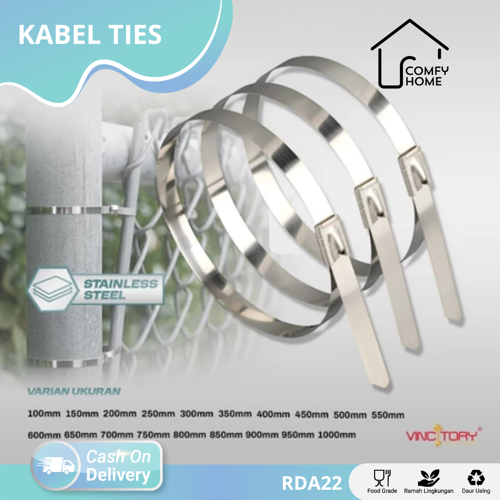 Kabel Ties Stainless 1Pack isi 100PCS 100mm /150mm /200mm / Pengikat Kabel/Kabel Tie | RDA22 - RDA40