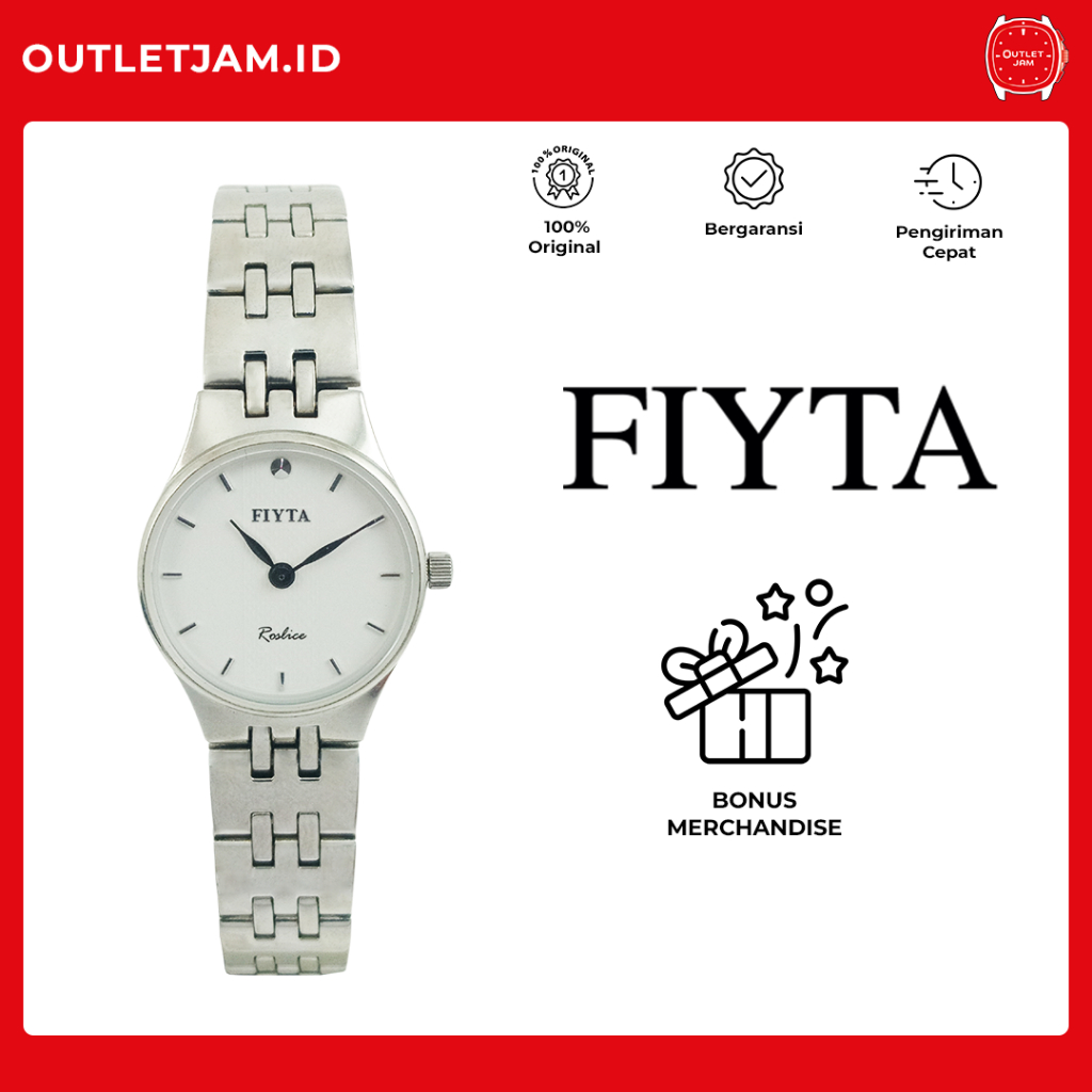 Jam Tangan Wanita FIYTA Joyart Lady Quartz Original L226.WWW White Dial Stainless Steel