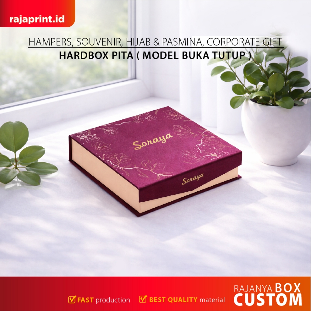 kotak Hijab / Box Pasmina / hardbox buka tutup atas / hardbox custom / bloombox / hardbox / hardbox 