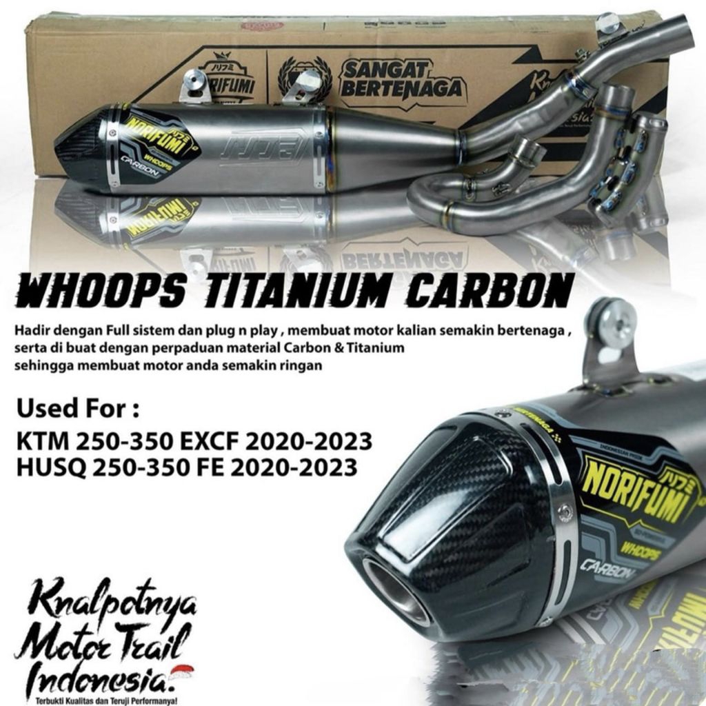 Knalpot Norifumi Titanium Carbon End Cap Full System Original - KTM HUSQVARNA